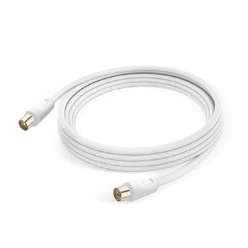 [GM10270] Cable blanco televión macho-hembra 3.0m 9.5mm